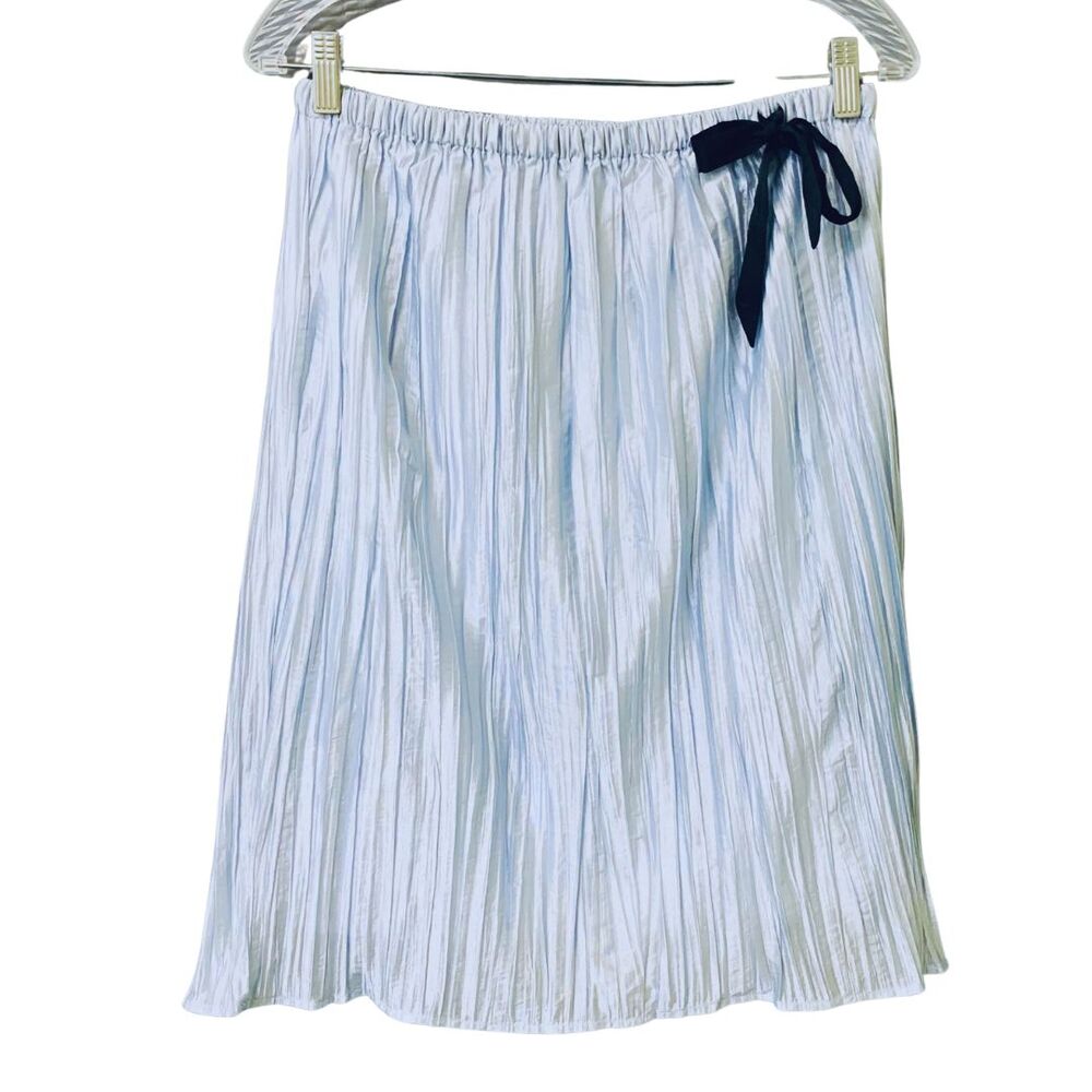 J. CREW Collection Skirt Crinkled Knee Length Pull-On with Waist Bow SX